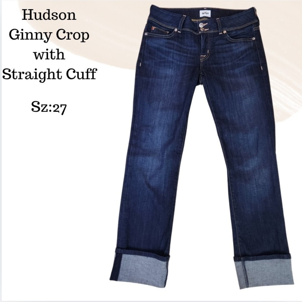 Hudson Jeans Ginny Crop Straight Cuff - Dark Indigo